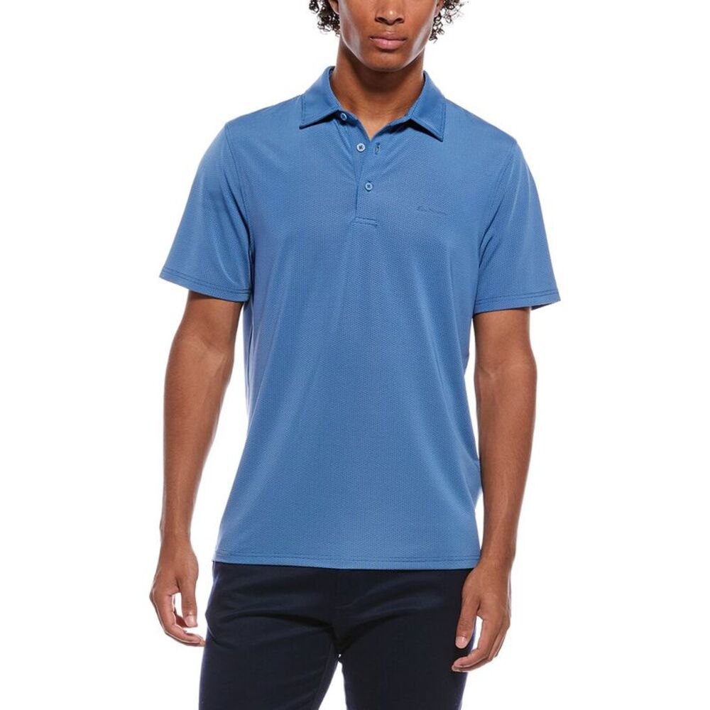 Ben Sherman Mens Dobby Jacquard Tech Pique Sport Fit Polo Shirt, Navy